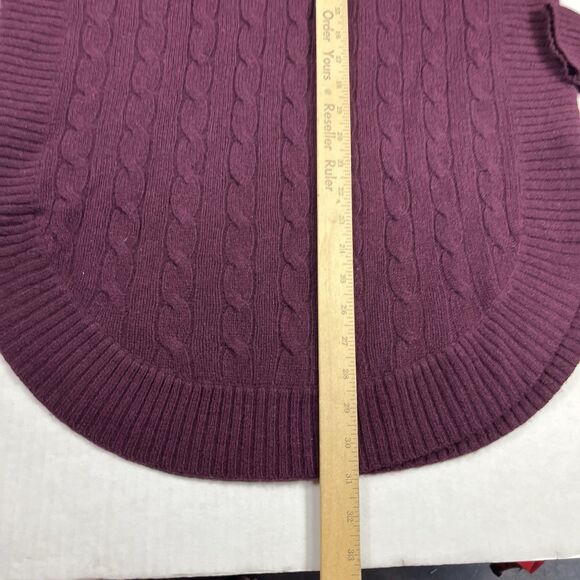 Polo Ralph Lauren Wool Cashmere Turtleneck Sweater Maroon Cozy Cable Knit M FUZZ - Picture 6 of 11